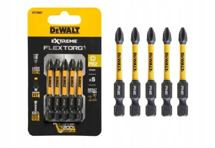 Końcówki udarowe ph2 x 57mm DeWALT5 